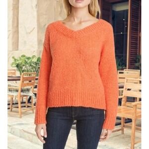 NWT Club Monaco Orange Teenie Sweater Women's Italian Yarn Women's S/P MSRP $175
